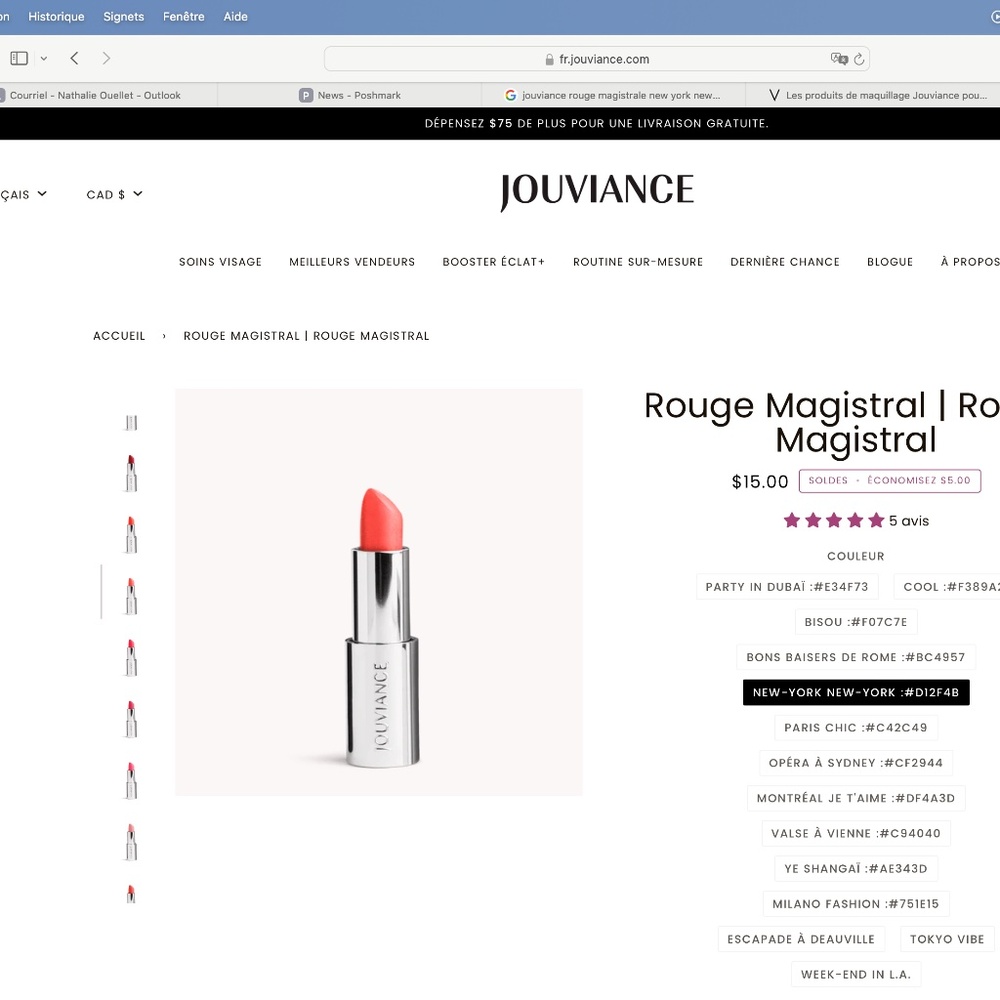 🇨🇦Jouviance Rouge Magistral Lipstick